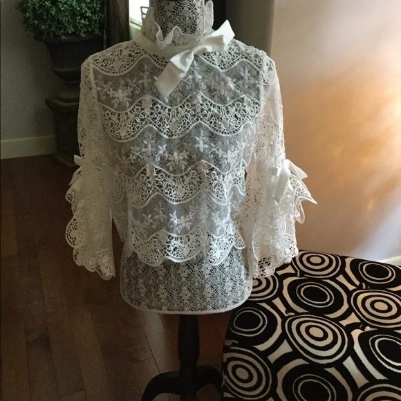 Lace and Sheer Ruffly Top - Picture 3 of 5